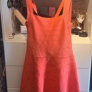 Bebe orange cutout mini dress
